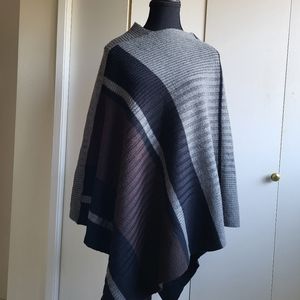 JOSEPH Assymetrical Wool Poncho One Size